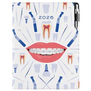 Diář DESIGN denní A4 2026 český - bílá - Zubař