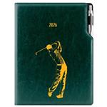Diář DESIGN denní A4 2026 český - zelená - Golf muž