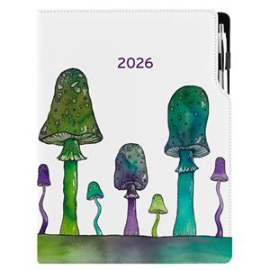Diář DESIGN denní A4 2026 - Houby