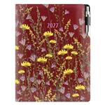 Diář DESIGN denní A4 2027 - bordó - Louka