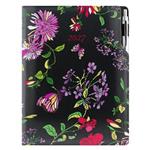 Diář DESIGN denní A4 2027 - černá - Květy