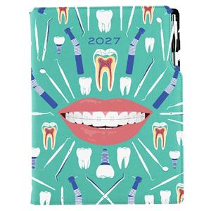 Diář DESIGN denní A4 2027 český - mátová - Zubař