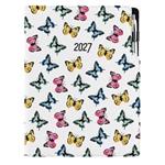 Diář DESIGN denní A4 2027 - Motýli barevní