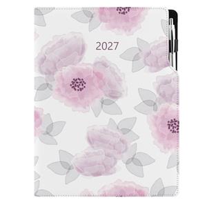 Diář DESIGN denní A4 2027 - Pivoňka