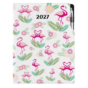 Diář DESIGN denní A4 2027 - Plameňák