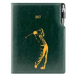 Diář DESIGN denní A4 2027 polský - zelená - Golf muž