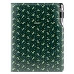 Diář DESIGN denní A4 2027 - zelená - Větvičky