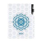 Diář DESIGN denní A5 2024 český - Mandala modrý