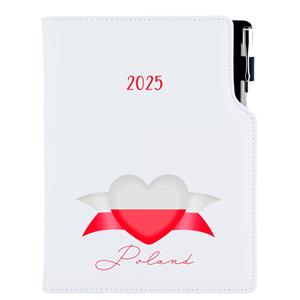 Diář DESIGN denní A5 2025 český - bílá - Polsko - vlajka