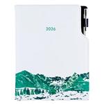 Diář DESIGN denní A5 2026 český - bílá - Hory