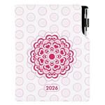 Diář DESIGN denní A5 2026 český - Mandala červená