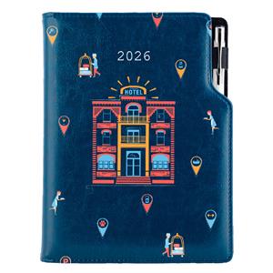 Diář DESIGN denní A5 2026 český - modrá - Hotel
