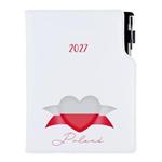 Diář DESIGN denní A5 2027 český - bílá - Polsko - vlajka