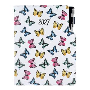 Diář DESIGN denní A5 2027 český - Motýli barevní