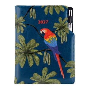 Diář DESIGN denní A5 2027 slovenský - modrá - Papoušek