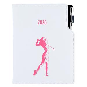Diář DESIGN denní B5 2026 český - bílá - Golf žena