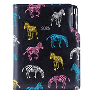 Diář DESIGN denní B5 2026 český - černá - Zebra