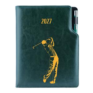 Diář DESIGN denní B5 2027 český - zelená - Golf muž