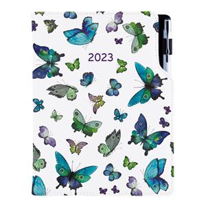 Diář DESIGN denní B6 2023 polský - Motýli modří