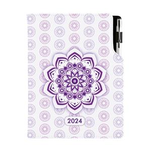 Diář DESIGN denní B6 2024 - Mandala fialový