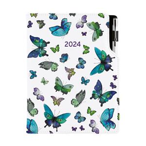 Diář DESIGN denní B6 2024 polský - Motýli modří