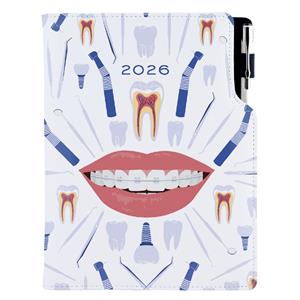 Diář DESIGN denní B6 2026 český - bílá - Zubař
