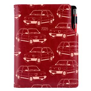 Diář DESIGN denní B6 2026 český - bordó - Maluch