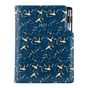 Diář DESIGN denní B6 2027 - modrá - Kadeřník