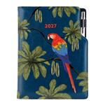 Diář DESIGN denní B6 2027 - modrá - Papoušek