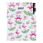 Diář DESIGN denní B6 2027 - Plameňák