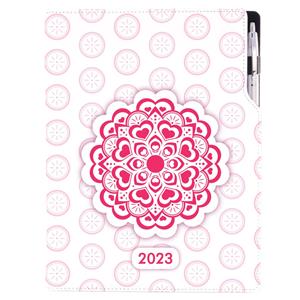 Diář DESIGN týdenní A4 2023 - Mandala červený