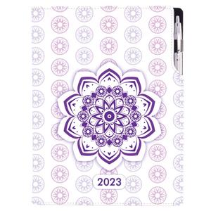 Diář DESIGN týdenní A4 2023 - Mandala fialový