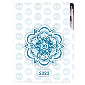 Diář DESIGN týdenní A4 2023 - Mandala modrý