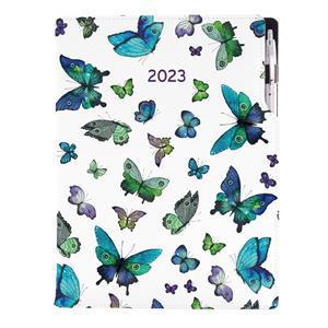 Diář DESIGN týdenní A4 2023 polský - Motýli modří