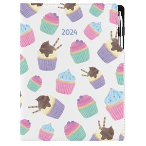 Diář DESIGN týdenní A4 2024 - Cupcake