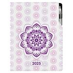 Diář DESIGN týdenní A4 2025 - Mandala fialový