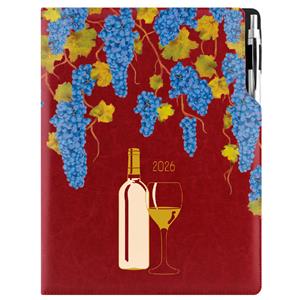 Diář DESIGN týdenní A4 2026 český - bordó - Víno
