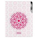 Diář DESIGN týdenní A4 2026 - Mandala červená