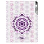 Diář DESIGN týdenní A4 2026 - Mandala fialová