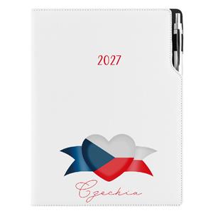 Diář DESIGN tydenní A4 2027 - bílá - Česko - vlajka
