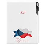 Diář DESIGN tydenní A4 2027 - bílá - Česko - vlajka