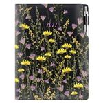 Diář DESIGN tydenní A4 2027 - černá - Louka