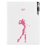 Diář DESIGN týdenní A4 2027 český - bílá - Golf žena
