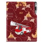 Diář DESIGN týdenní A4 2027 český - bordó - Hasič