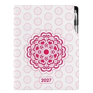 Diář DESIGN týdenní A4 2027 - Mandala červená
