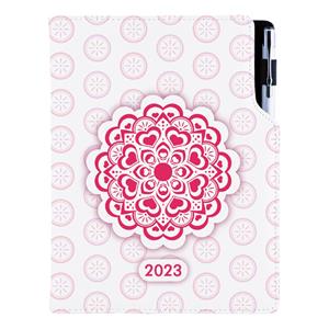 Diář DESIGN týdenní A5 2023 český - Mandala červený