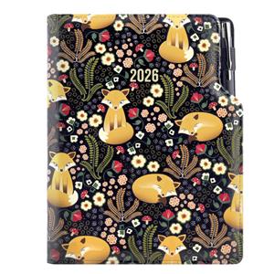 Diář DESIGN týdenní A5 2026 slovenský - černá - Liška