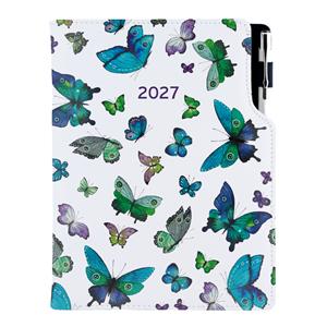 Diář DESIGN týdenní A5 2027 český - Motýli modří