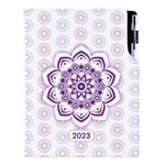 Diář DESIGN týdenní B5 2023 - Mandala fialový