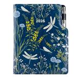 Diář DESIGN týdenní B5 2026 - modrá - Vážky